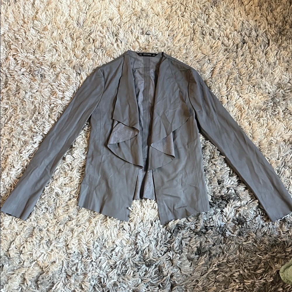 Zara Basic Collection Charcoal Open Front Jacket - image 1